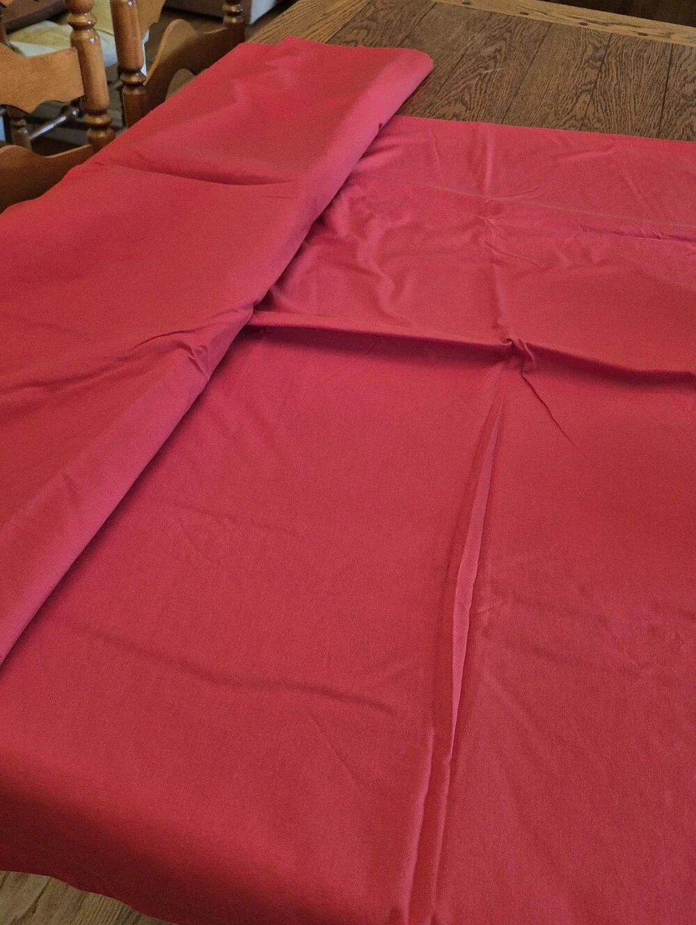 2 Bright Red Fabric Tablecloths - 100